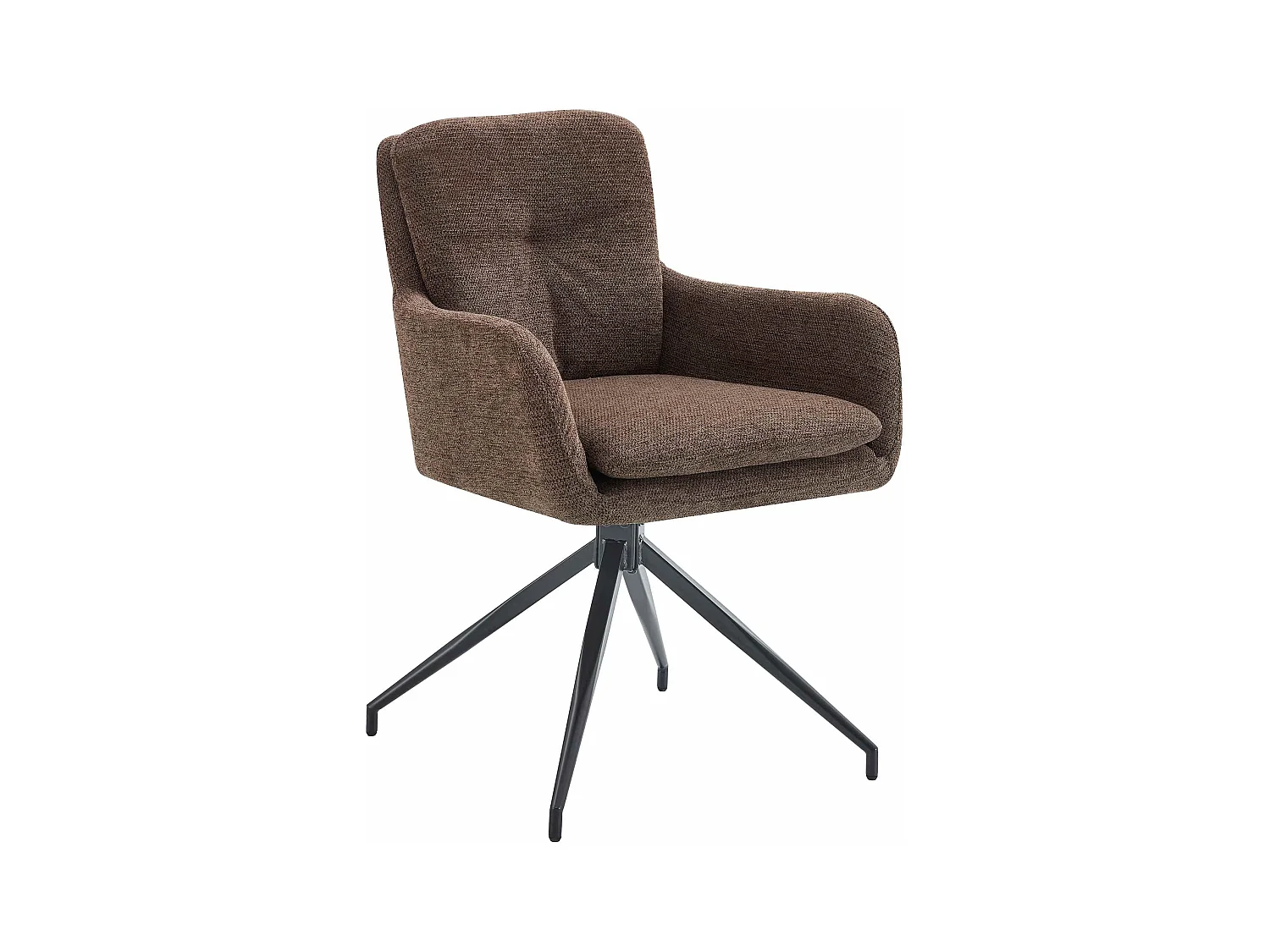 chaise salle à manger - Tissu - Marron - Pickett