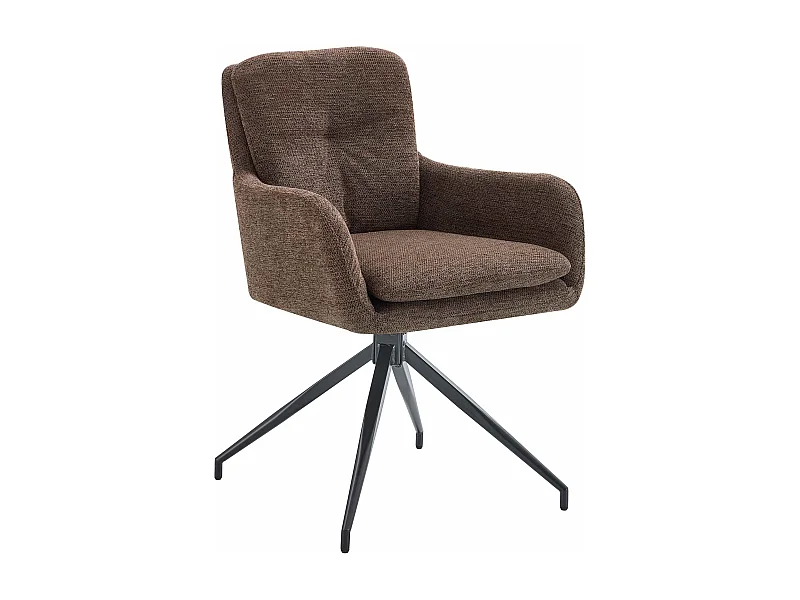 chaise salle à manger - Tissu - Marron - Pickett