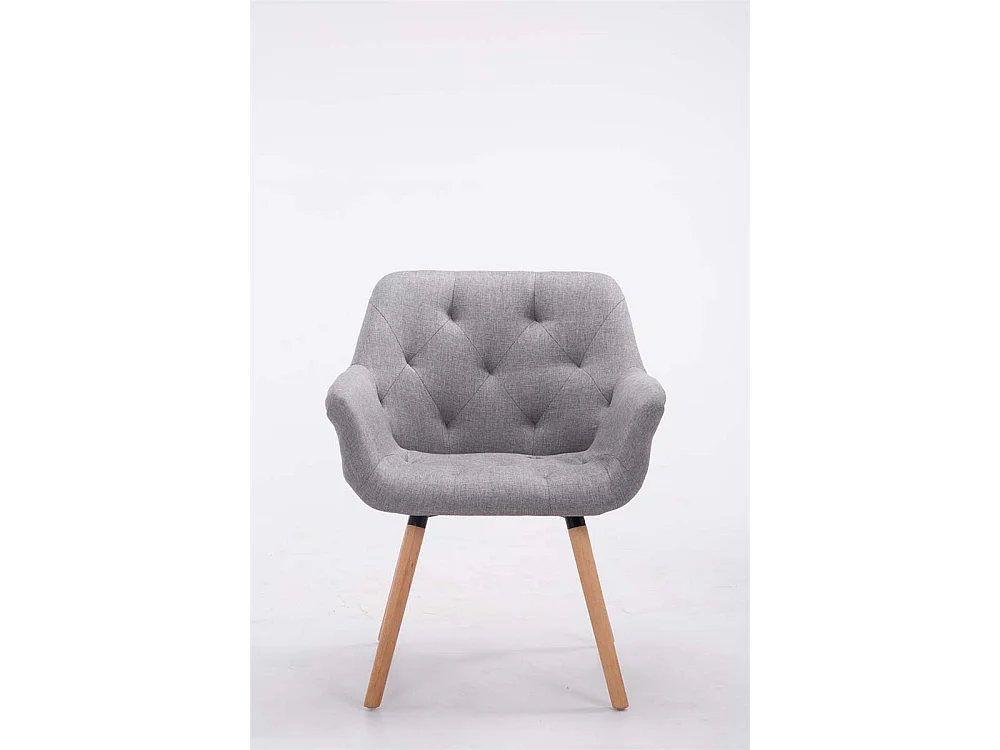 chaises avec accoudoirs - Tissu & Bois de chêne Nature - Gris - Cassidy