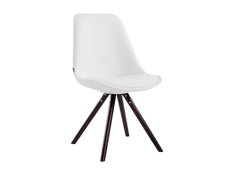 chaise salle à manger - Similicuir & Cappuccino - Blanc - Laval