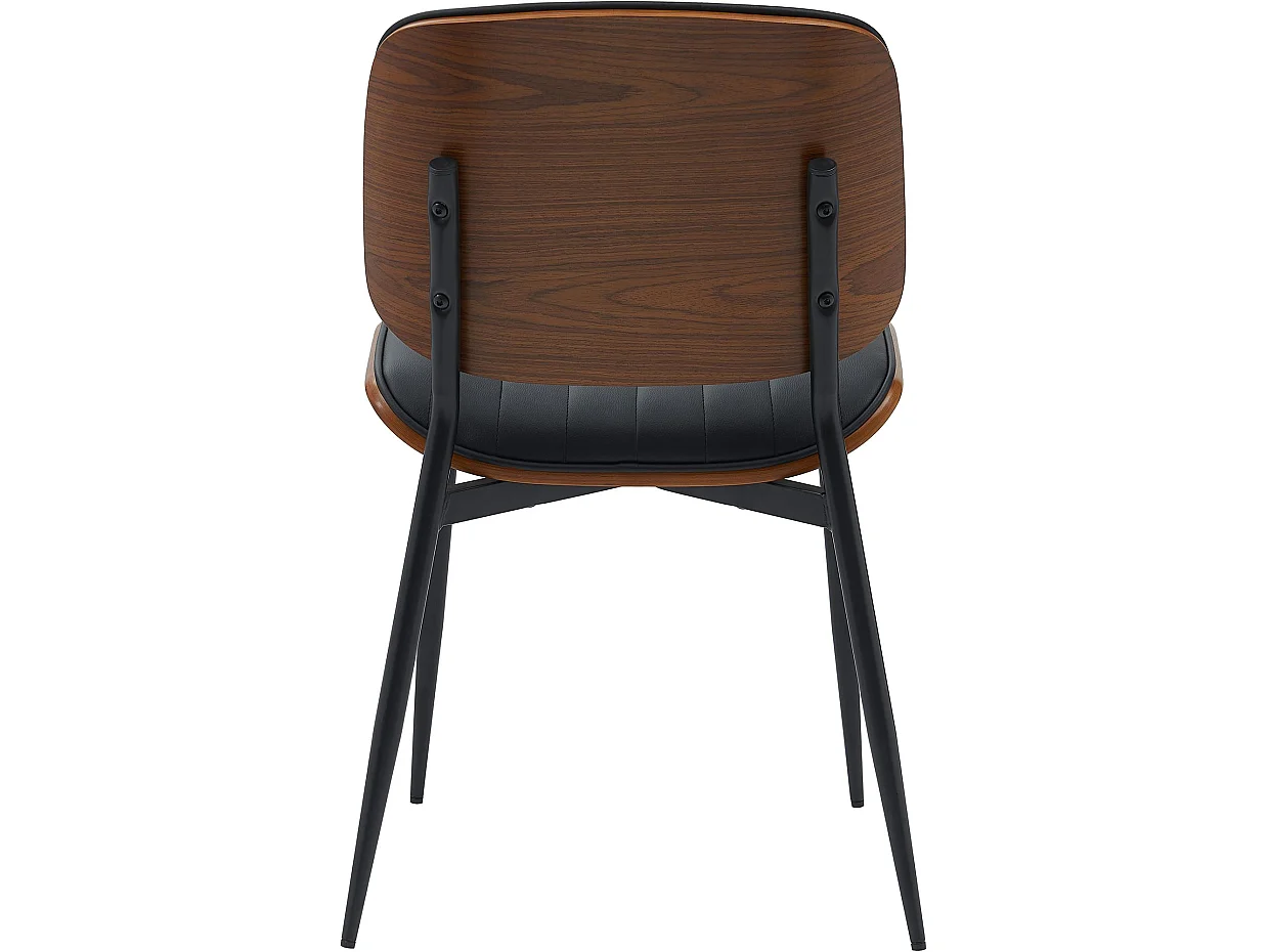 chaise salle à manger - Similicuir - Noyer / Noir - Tiffin