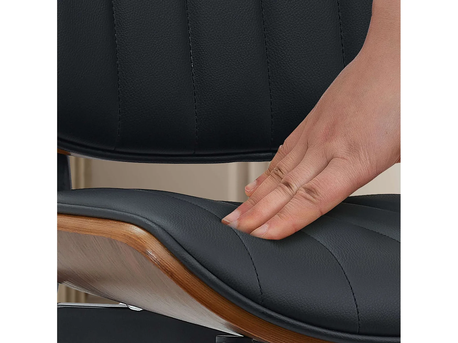 chaise salle à manger - Similicuir - Noyer / Noir - Tiffin