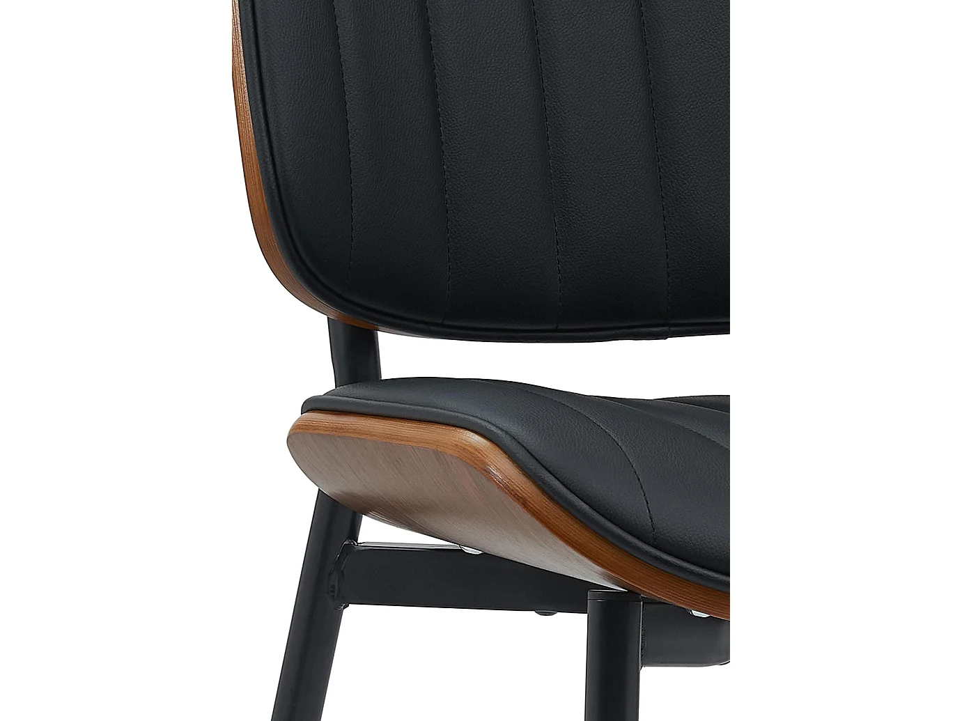 chaise salle à manger - Similicuir - Noyer / Noir - Tiffin