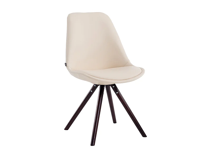 chaise salle à manger - Similicuir & Cappuccino - Crème - Laval