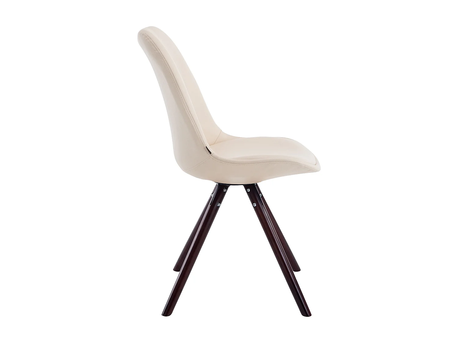 Eetkamerstoelen - Kunstleer & cappuccino - creme - Laval