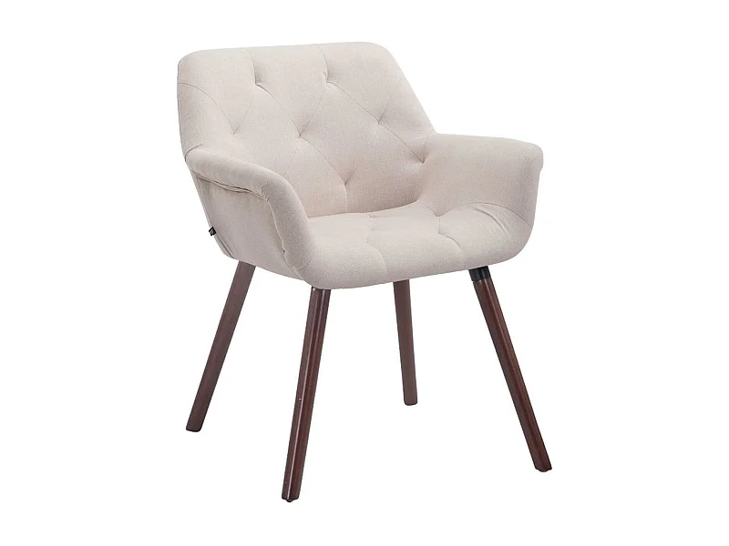 chaises avec accoudoirs - Tissu & Noyer - Beige - Cassidy