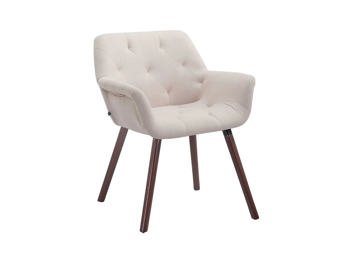 chaises avec accoudoirs - Tissu & Noyer - Beige - Cassidy