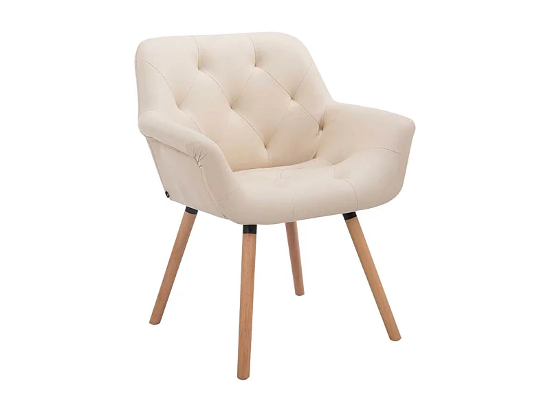 chaises avec accoudoirs - Similicuir & Nature - Crème - Cassidy