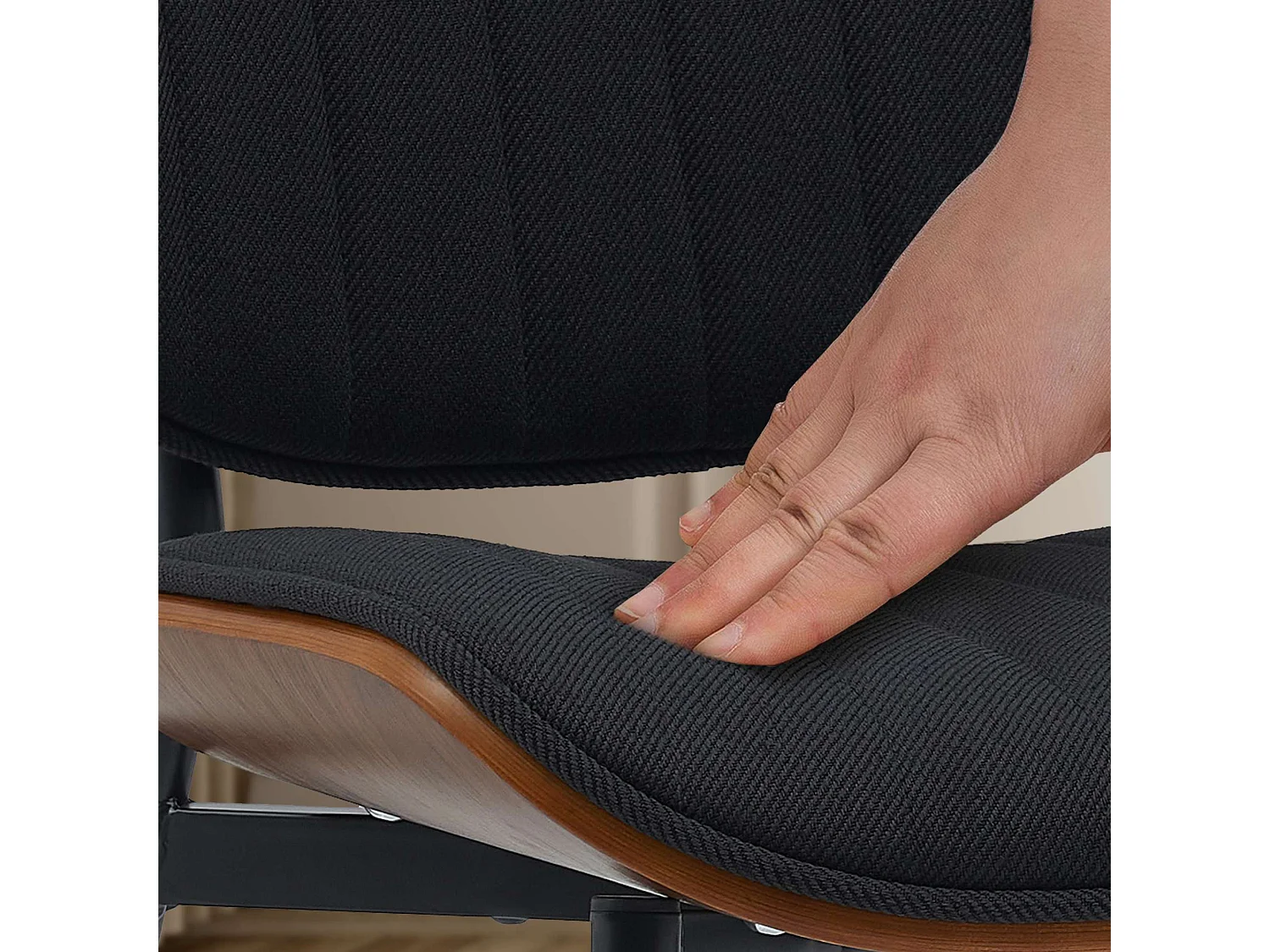 chaise salle à manger - Tissu - Noyer / Noir - Tiffin