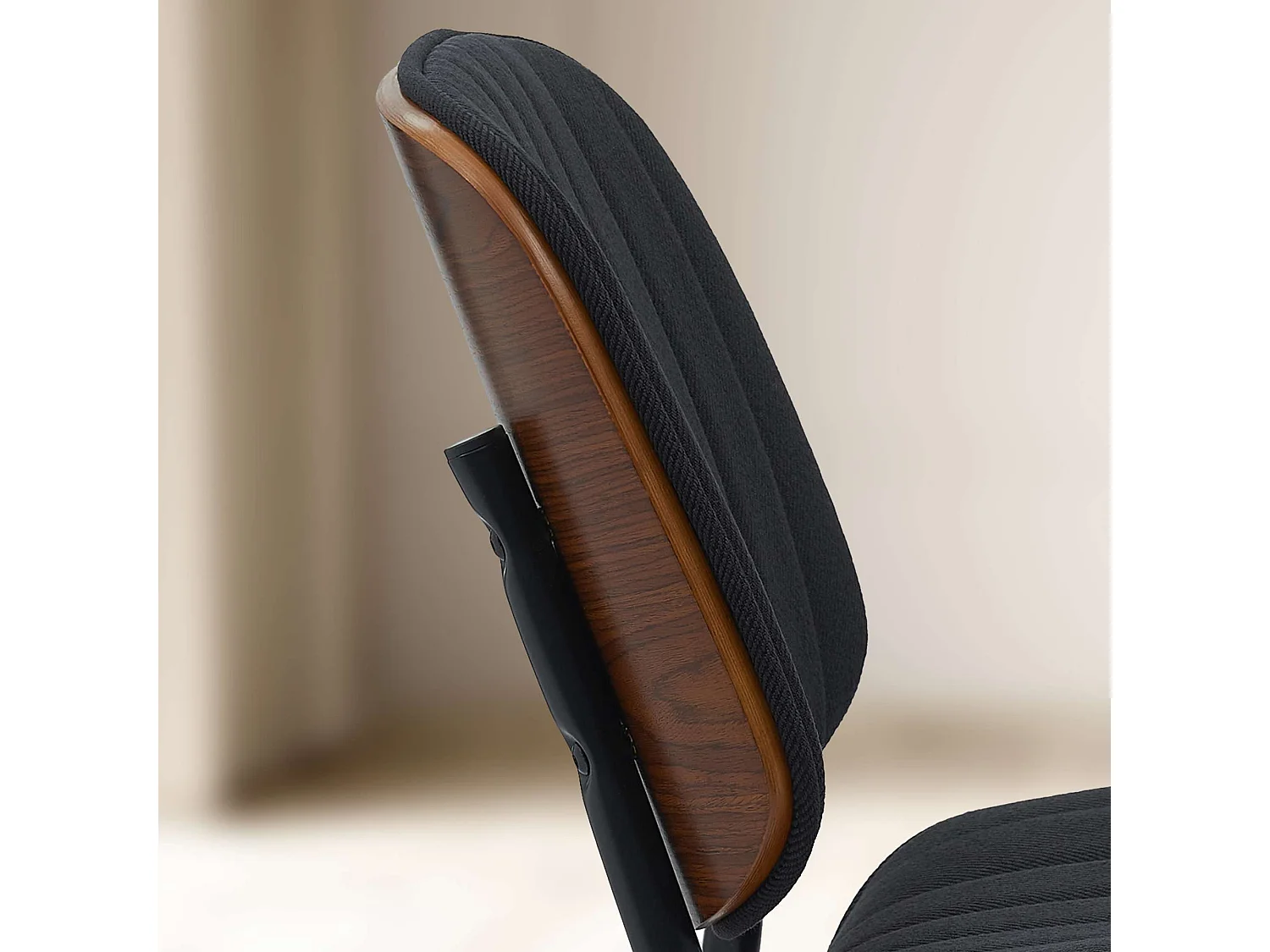 chaise salle à manger - Tissu - Noyer / Noir - Tiffin