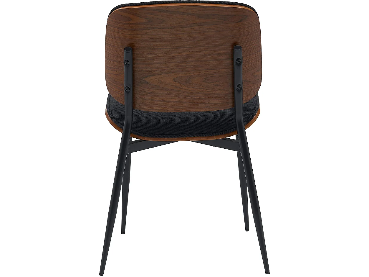 chaise salle à manger - Tissu - Noyer / Noir - Tiffin