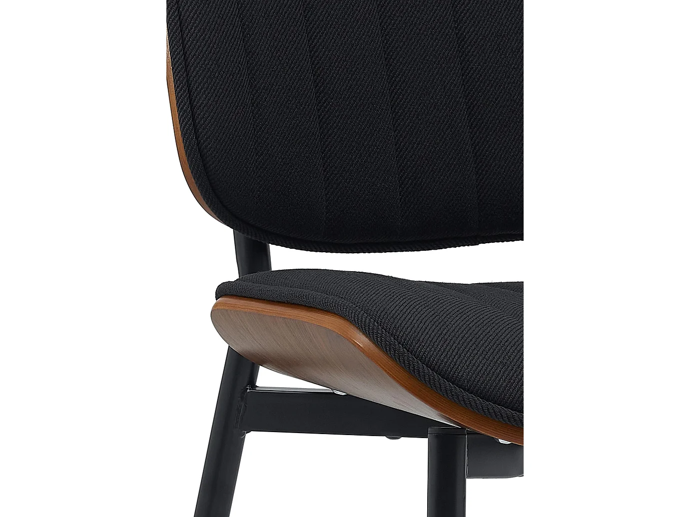 chaise salle à manger - Tissu - Noyer / Noir - Tiffin