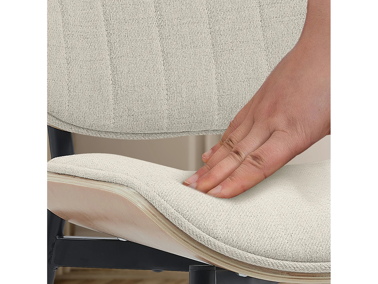 chaise salle à manger - Tissu - Nature / Crème - Tiffin