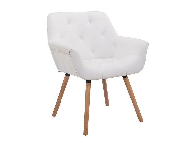 chaises avec accoudoirs - Similicuir & Nature - Blanc - Cassidy