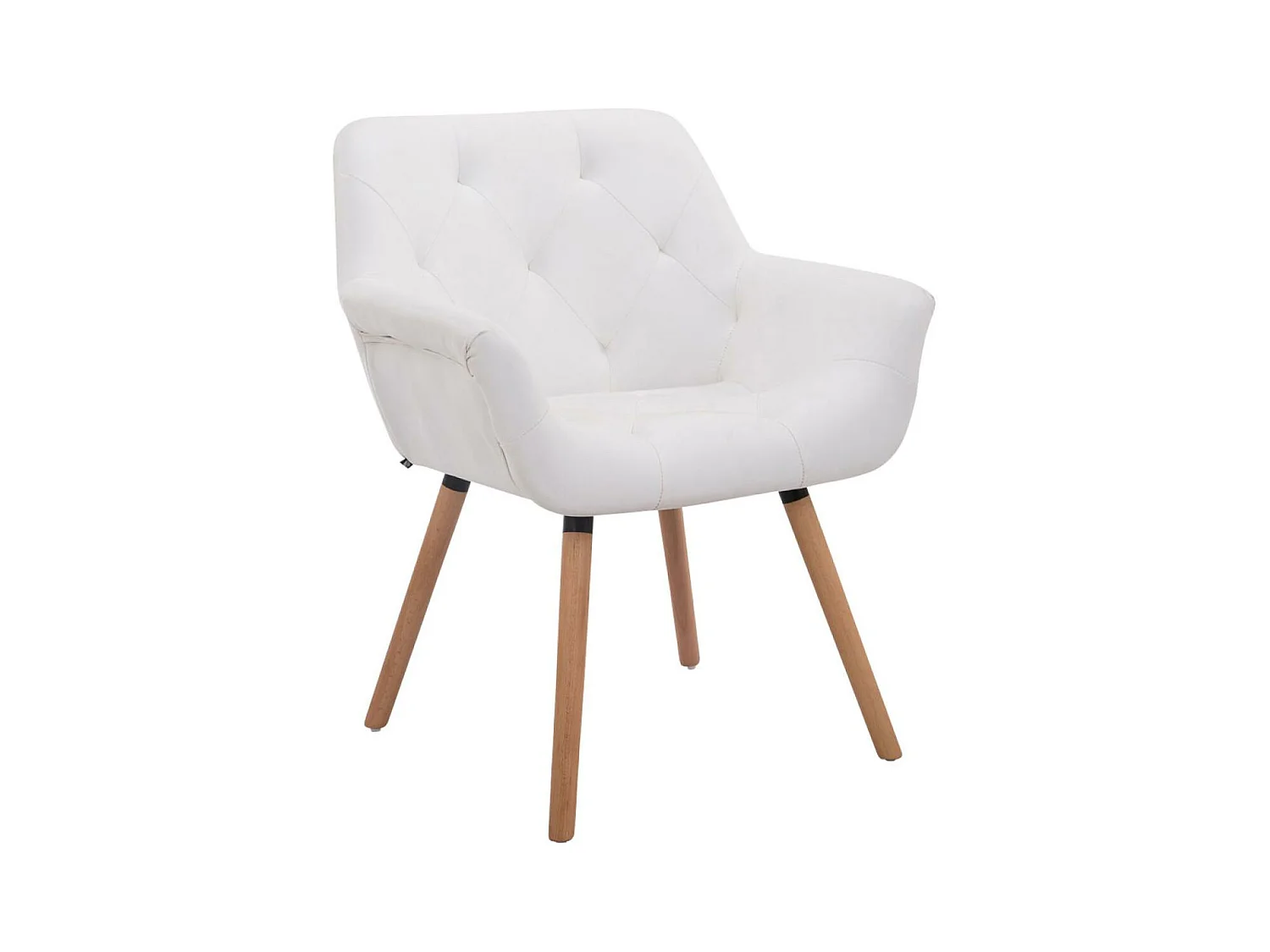 chaises avec accoudoirs - Similicuir & Nature - Blanc - Cassidy