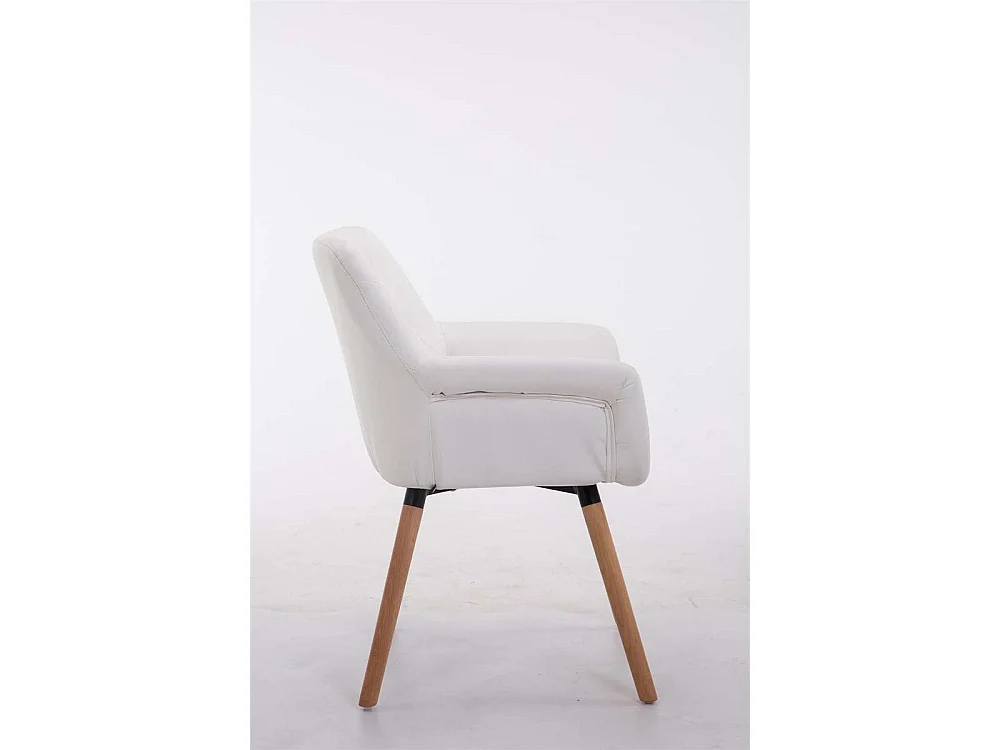 chaises avec accoudoirs - Similicuir & Nature - Blanc - Cassidy