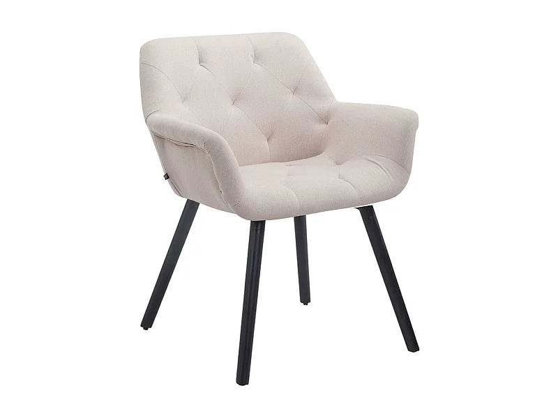 chaises avec accoudoirs - Tissu & Noir - Beige - Cassidy