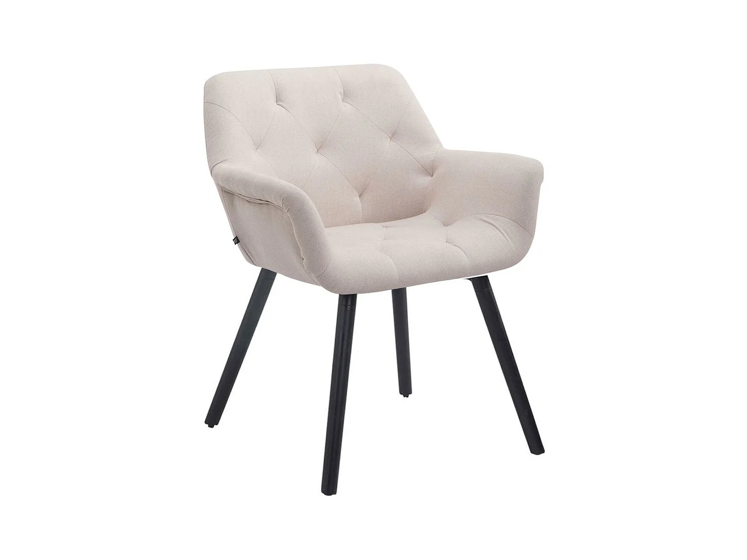 chaises avec accoudoirs - Tissu & Noir - Beige - Cassidy
