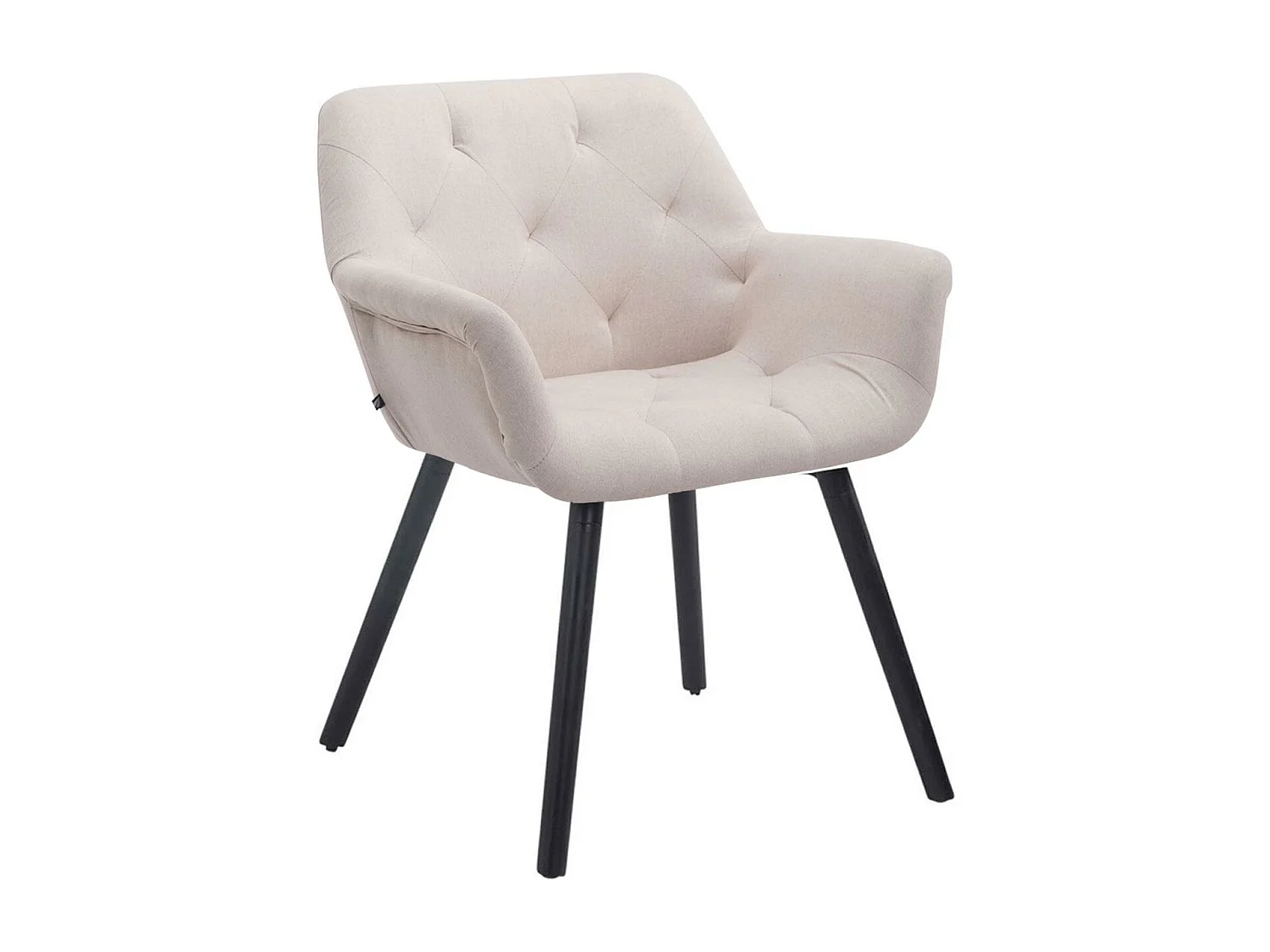 chaises avec accoudoirs - Tissu & Noir - Beige - Cassidy