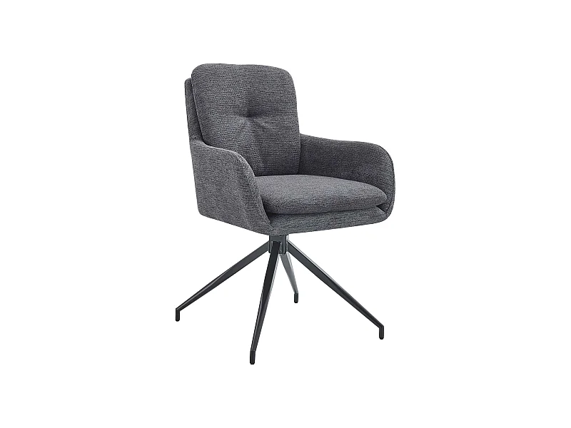 chaise salle à manger - Tissu - Gris foncé - Pickett