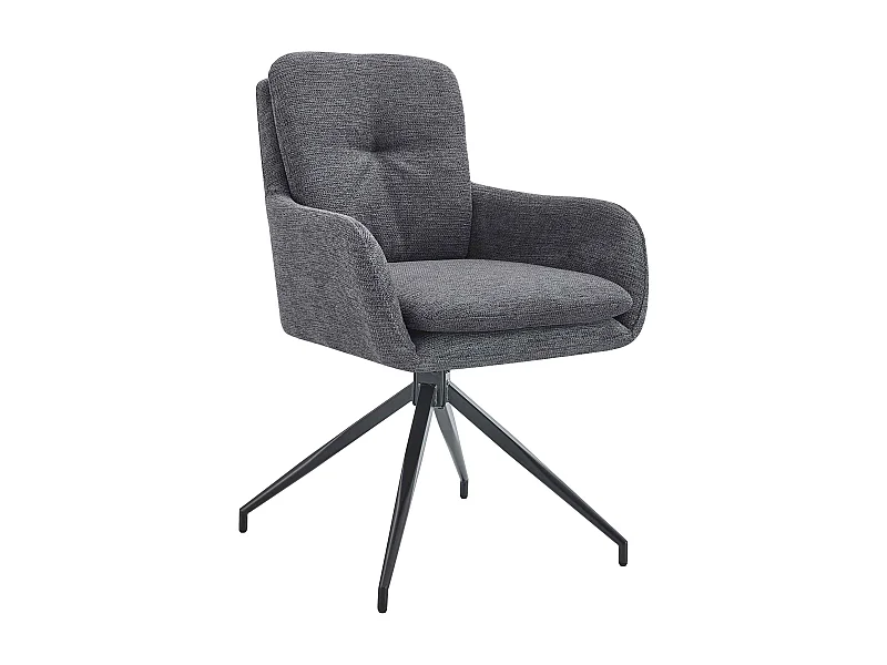 chaise salle à manger - Tissu - Gris foncé - Pickett