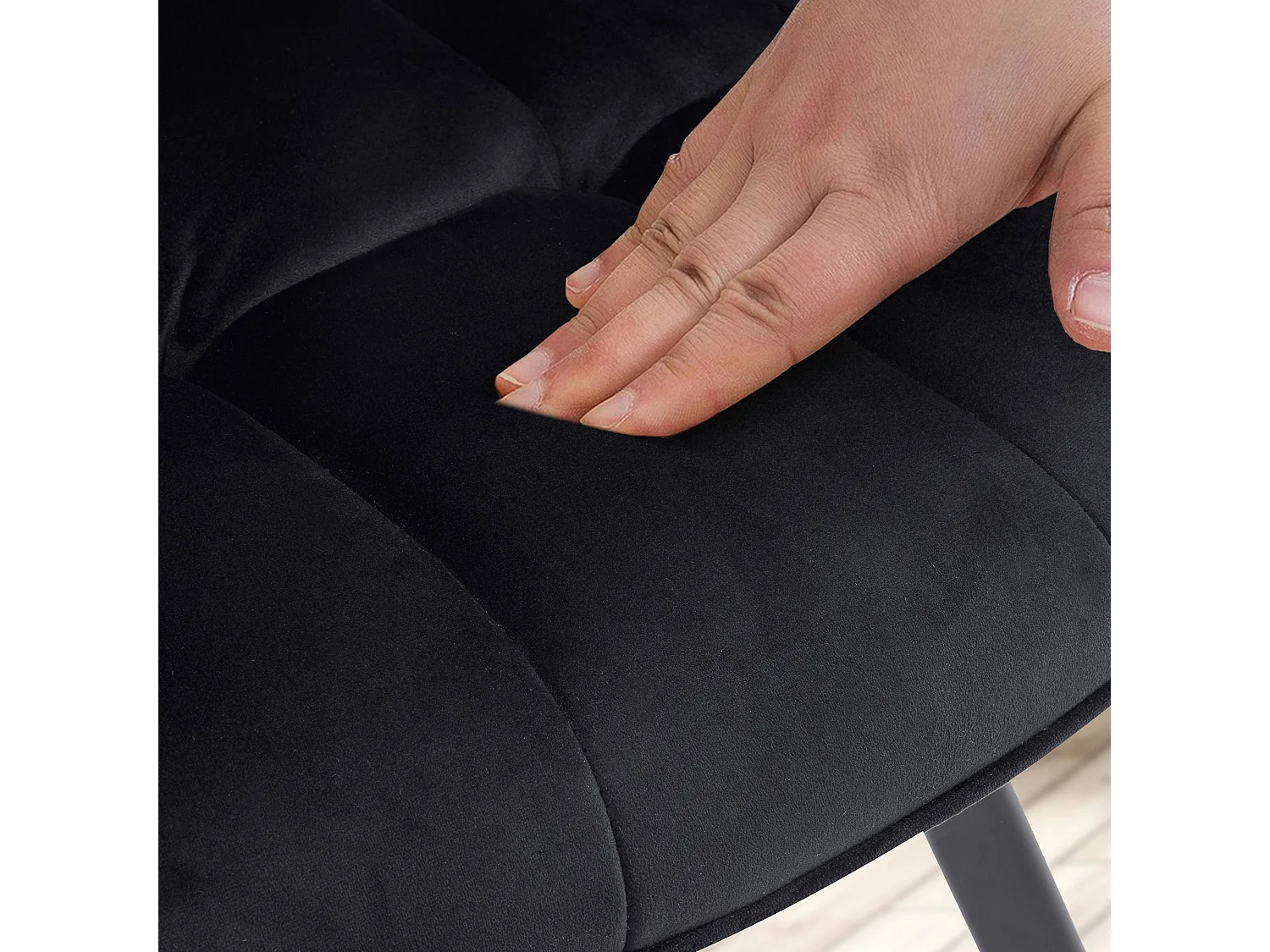 chaise salle à manger - Velours - Noir - Jordi