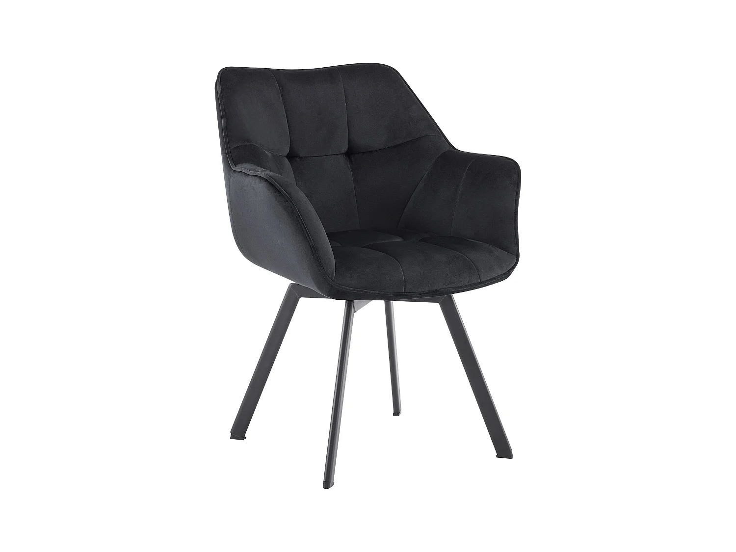 chaise salle à manger - Velours - Noir - Jordi