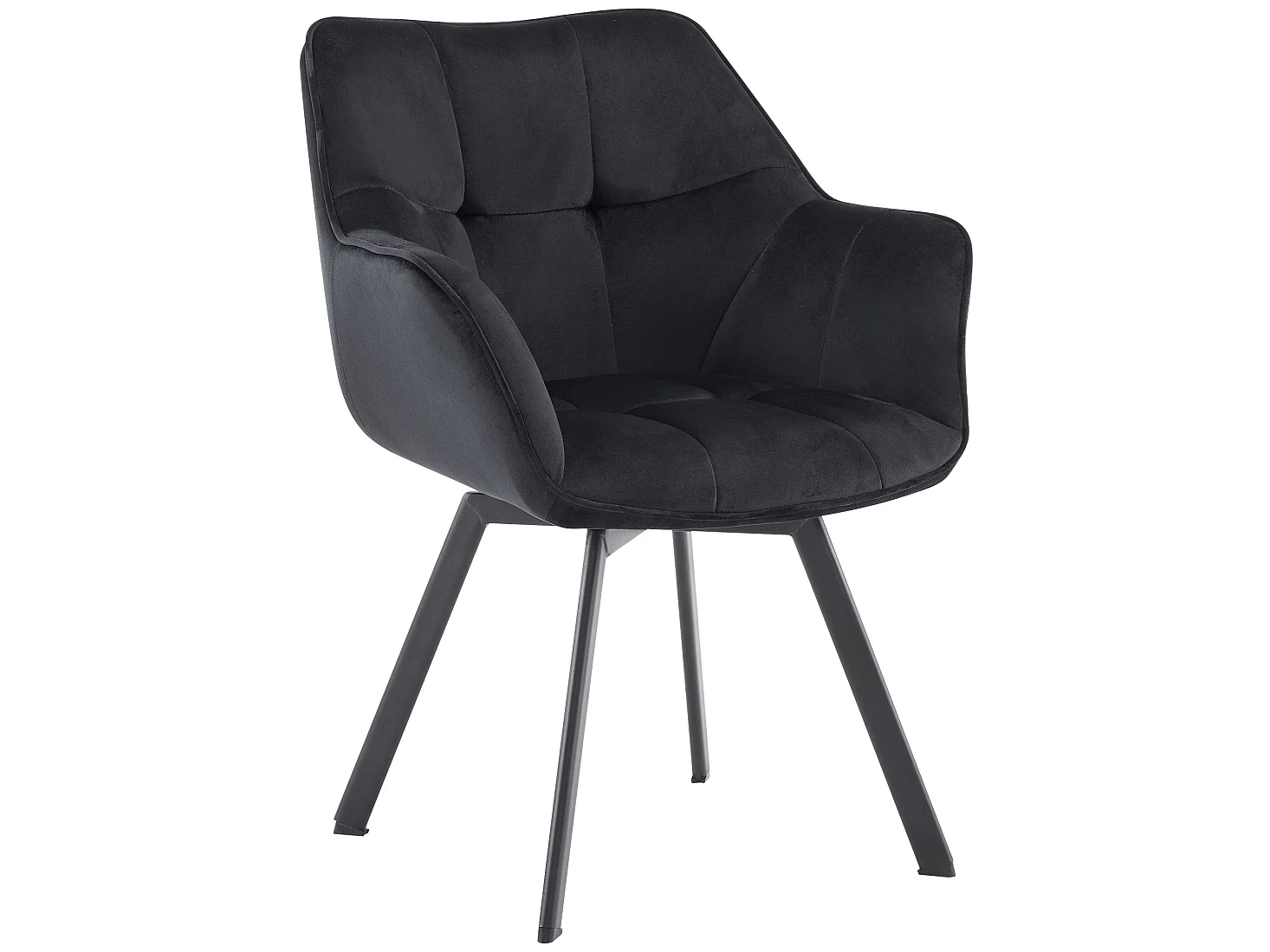 chaise salle à manger - Velours - Noir - Jordi