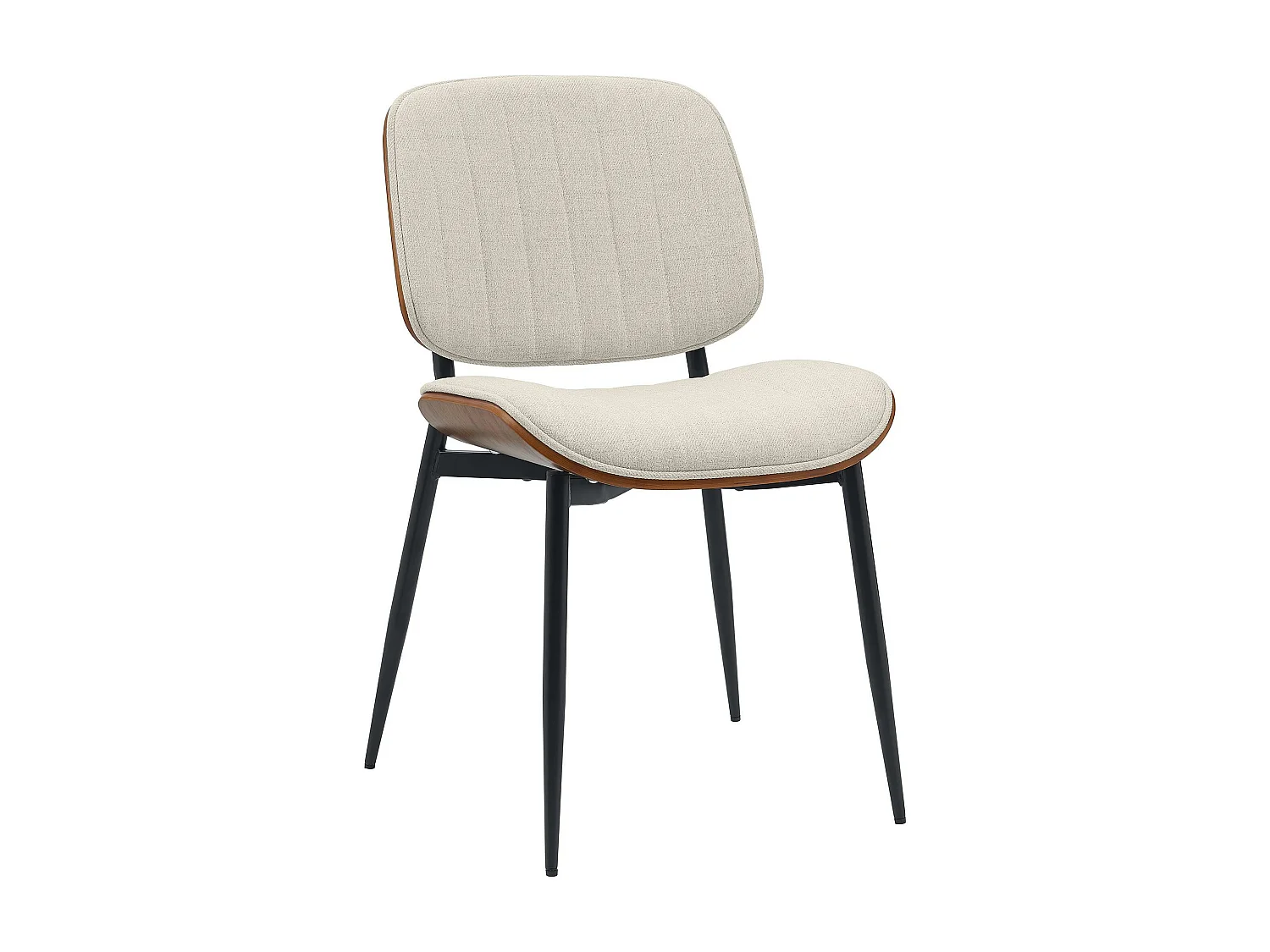 chaise salle à manger - Tissu - Noyer / Crème - Tiffin