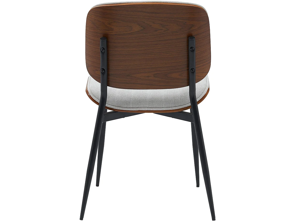 chaise salle à manger - Tissu - Noyer / Crème - Tiffin