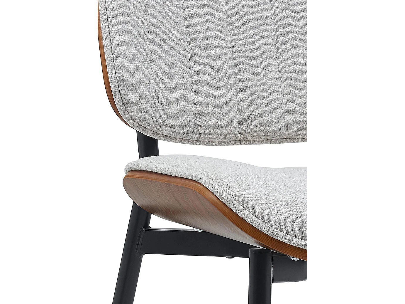 chaise salle à manger - Tissu - Noyer / Crème - Tiffin