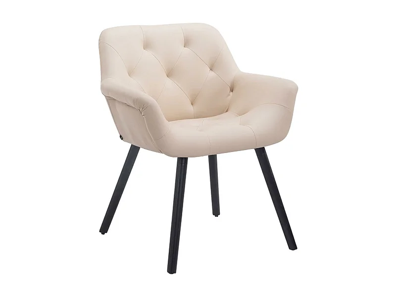 chaises avec accoudoirs - Similicuir & Noir - Crème - Cassidy