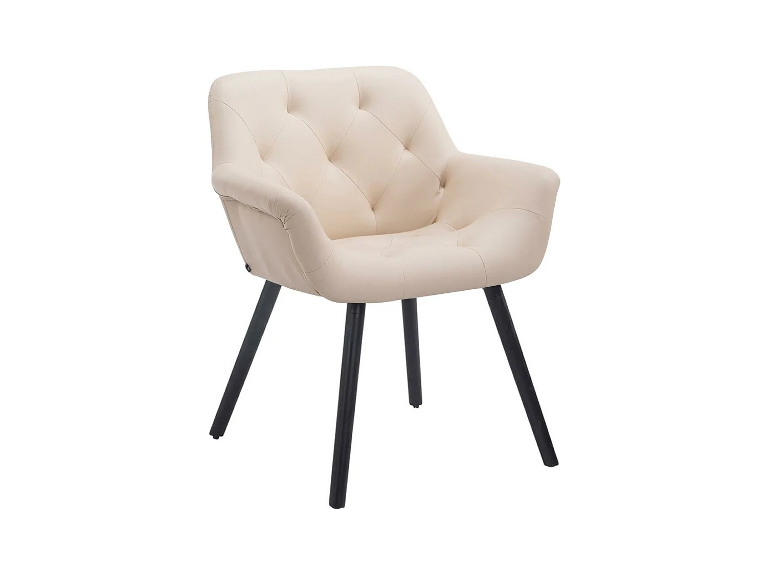 chaises avec accoudoirs - Similicuir & Noir - Crème - Cassidy