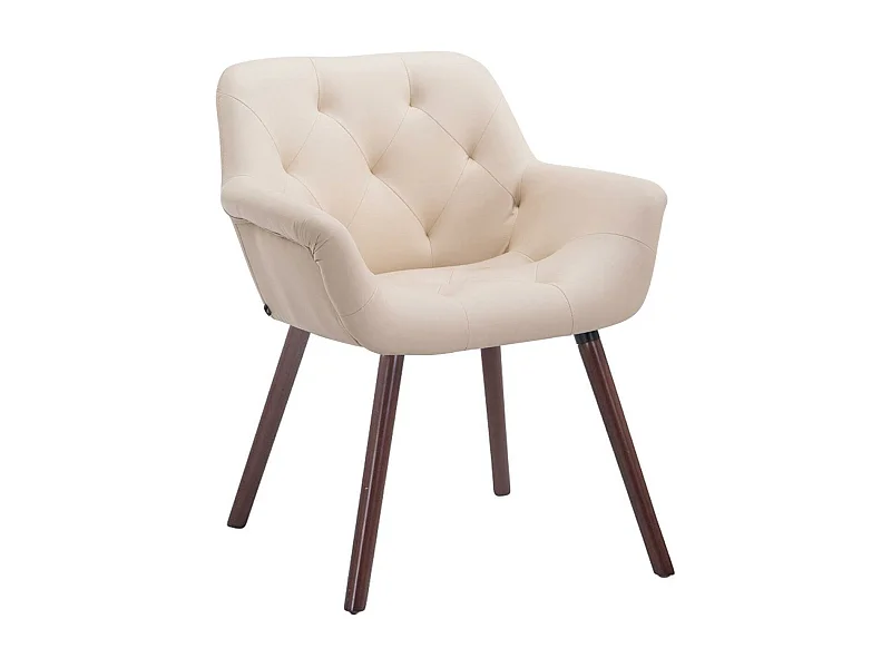 chaises avec accoudoirs - Similicuir & Noyer - Crème - Cassidy