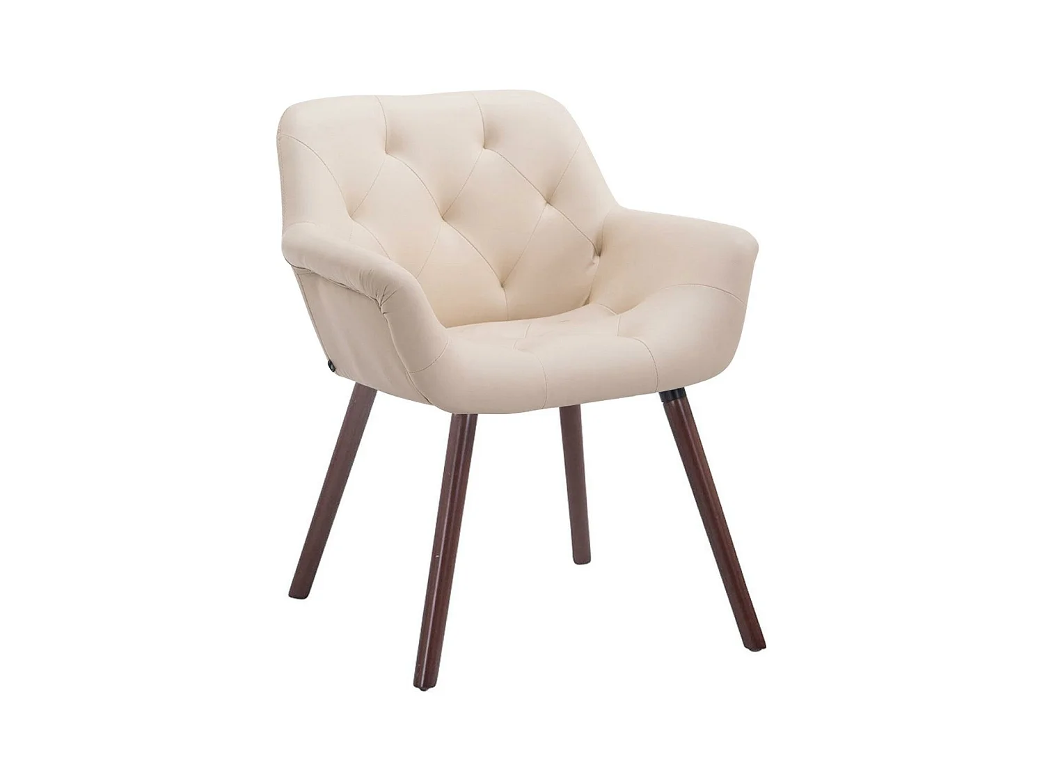chaises avec accoudoirs - Similicuir & Noyer - Crème - Cassidy