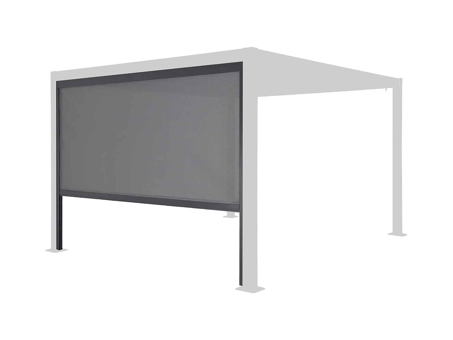 Pergola bioclimática 3x3m de aluminio y acero + 1 toldo de 3m