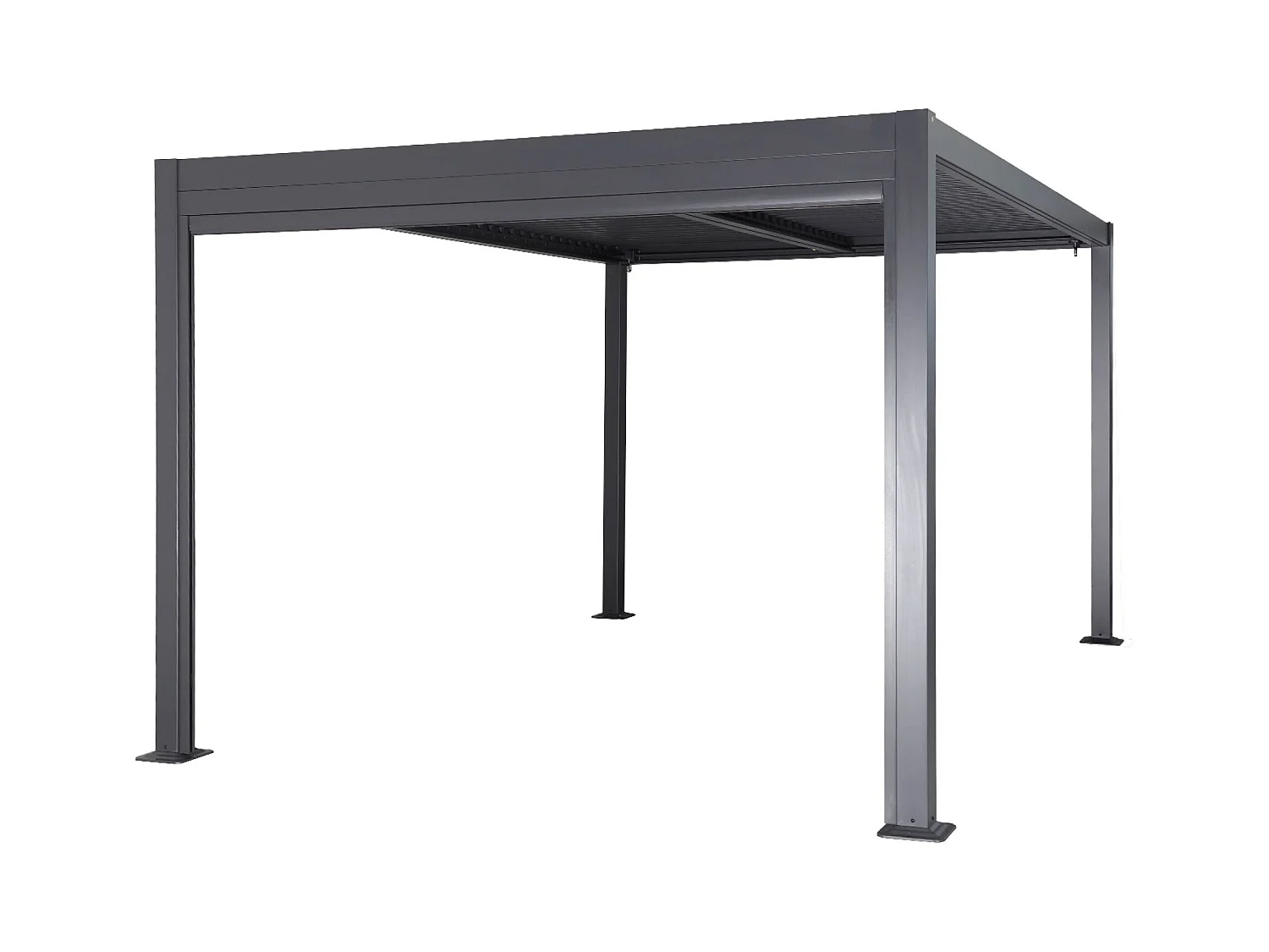 Pergola bioclimática 3x3m de aluminio y acero + 1 toldo de 3m