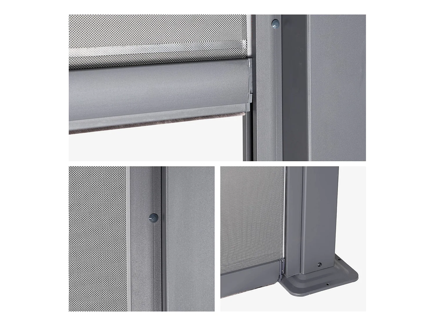 Pergola bioclimática 3x3m de aluminio y acero + 1 toldo de 3m