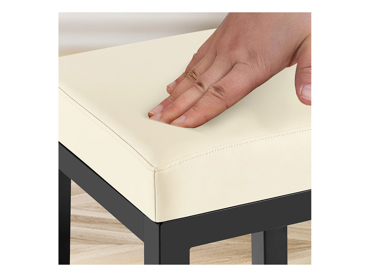 Tabouret de bar - Similicuir - Crème - Taylor B80