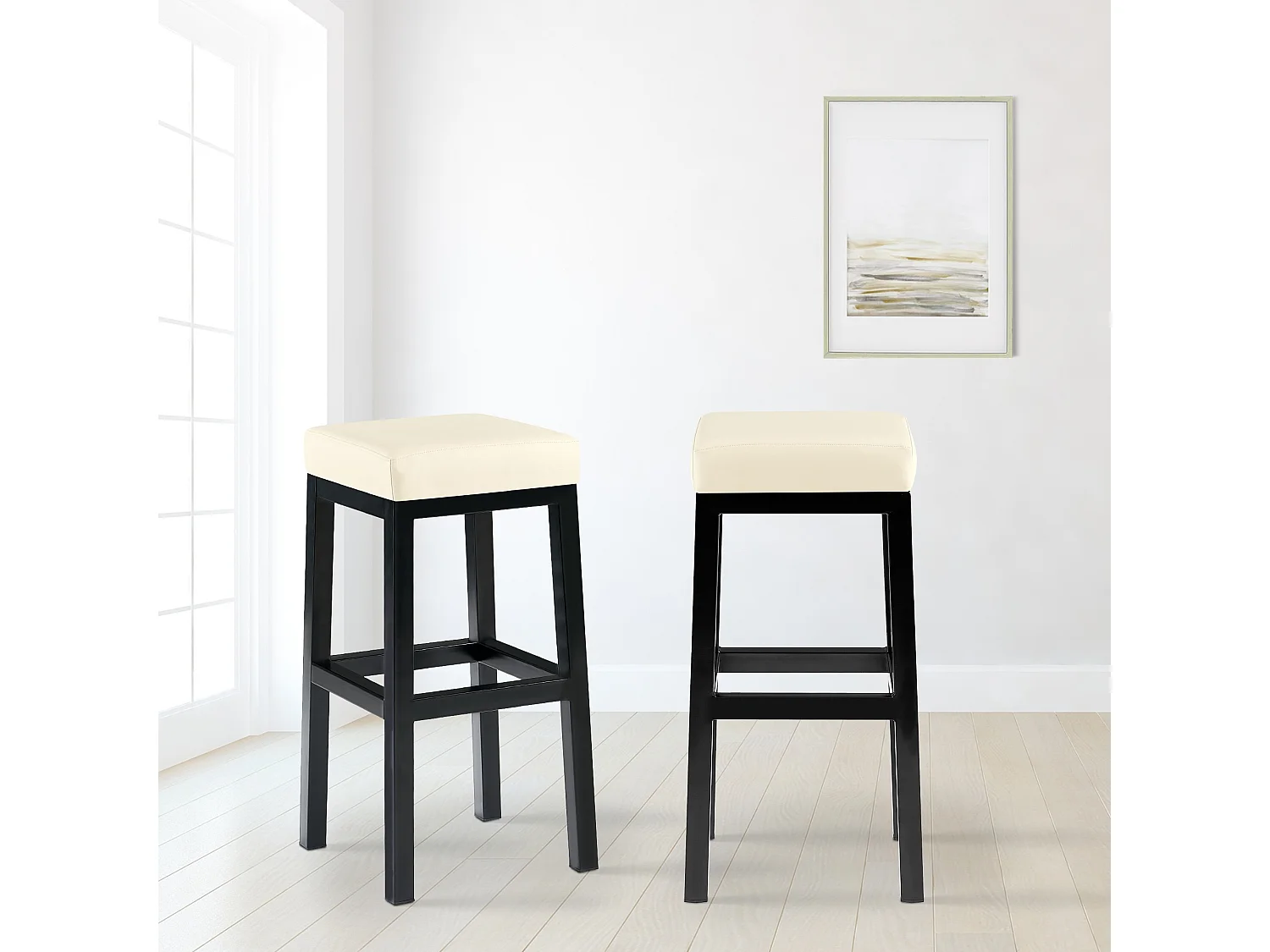 Barhocker - Kunstleder - creme - Taylor B80