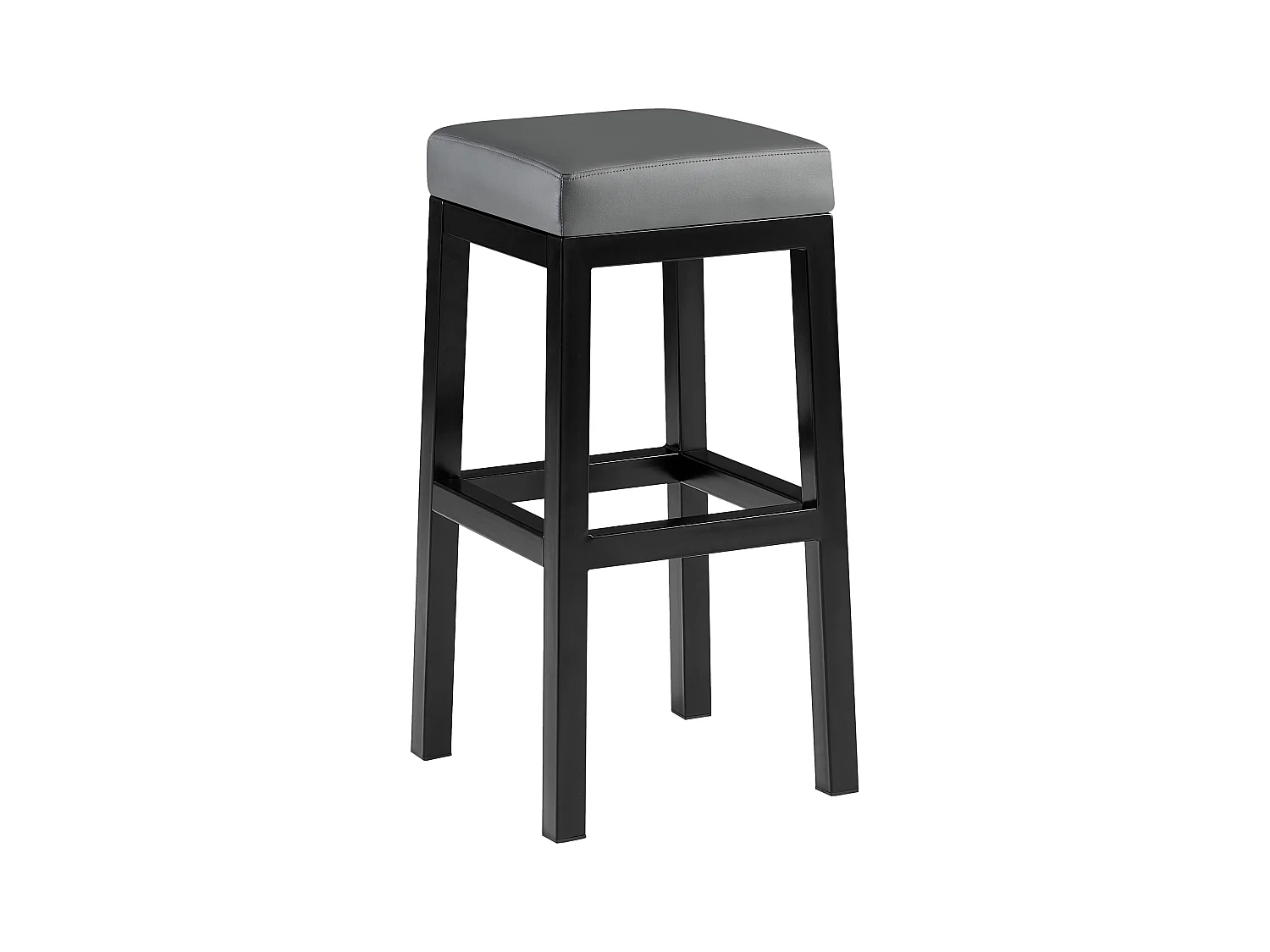 Tabouret de bar - Similicuir - Gris - Taylor B80