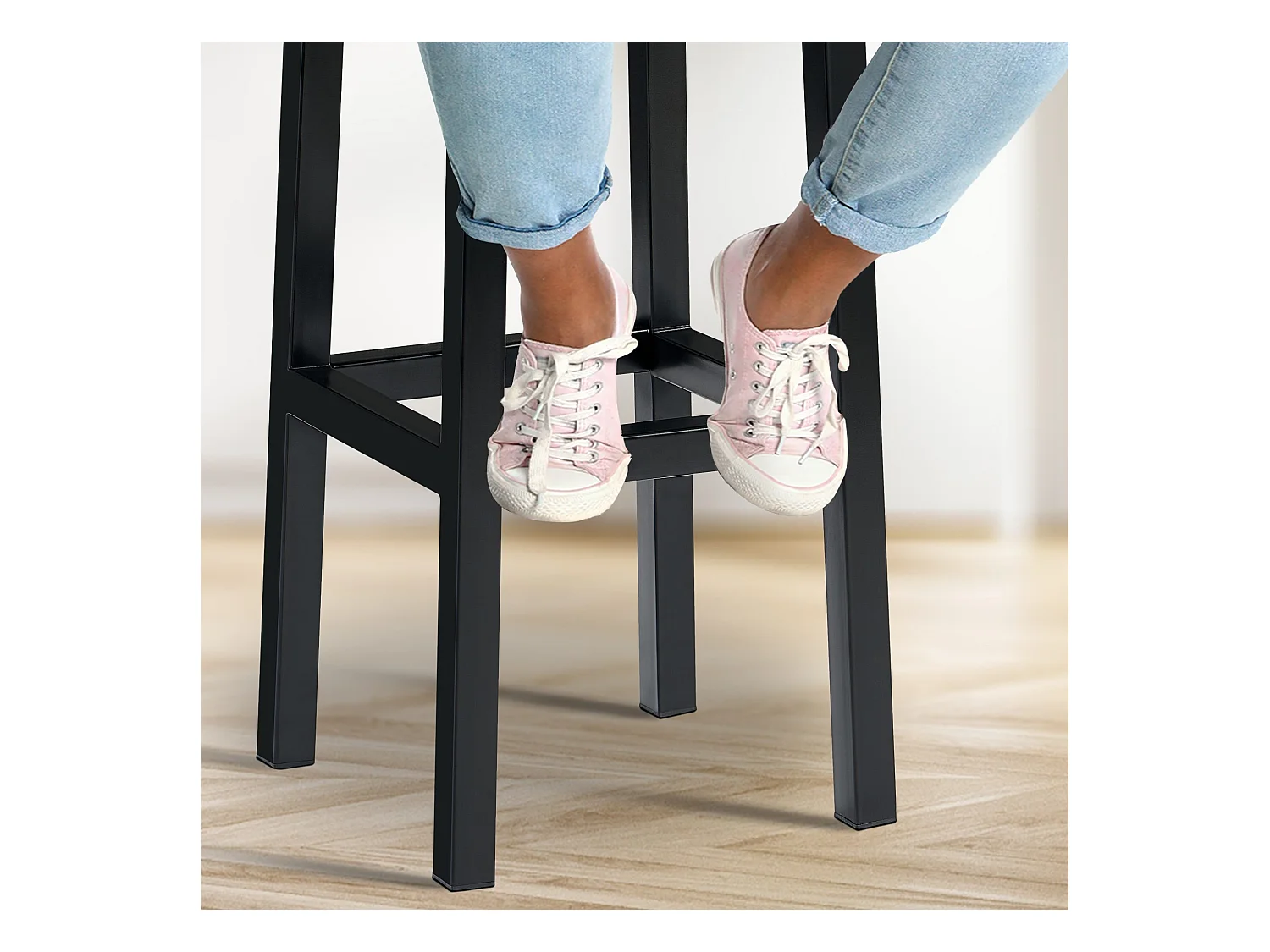 Tabouret de bar - Similicuir - Blanc - Taylor B80