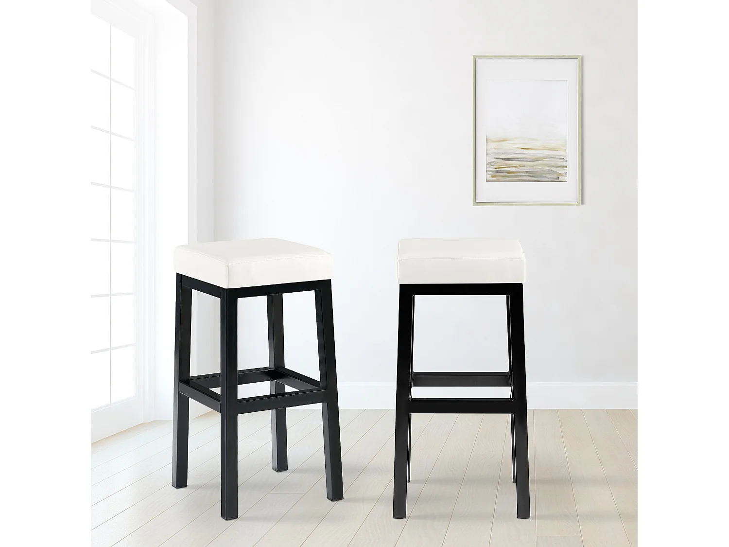 Barhocker - Kunstleder - weiß - Taylor B80