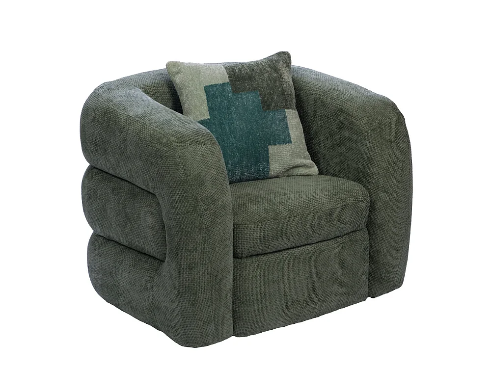 Fauteuil en tissu vert Bess
