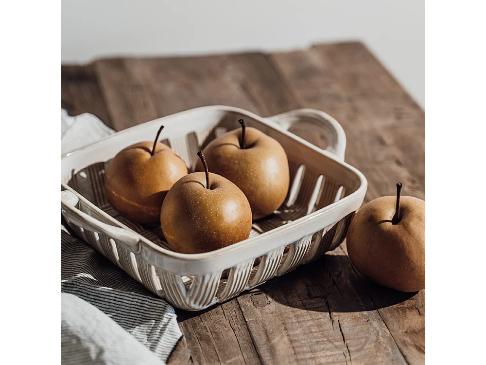 Corbeille Tressée beige 29x23 cm