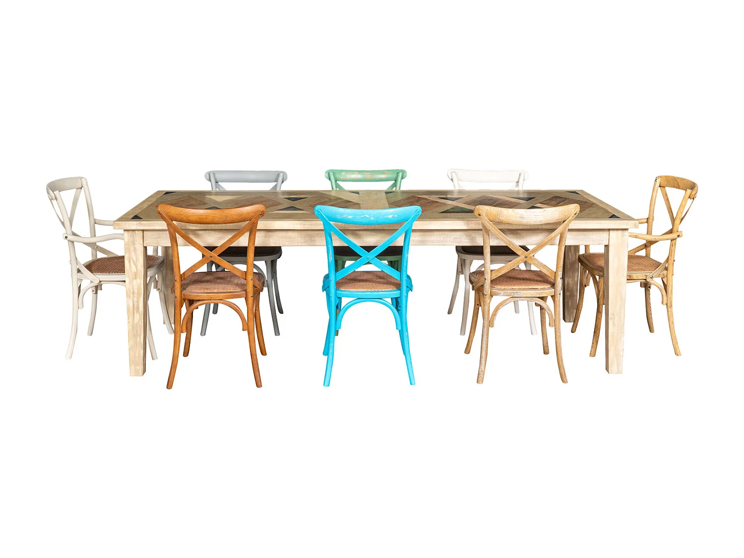 Fauteuil BISCOTTINI – Bois massif avec finition blanche et assise en rotin viennois vintage – Parfait pour Bistro, Salle à Manger et Salon – 50 x 43 x 89 cm