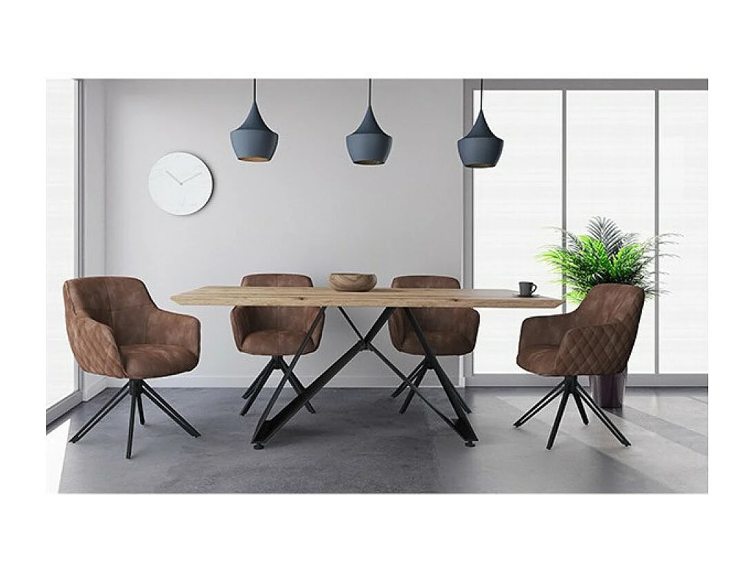 Chaise Watson B/Tissu/Marron