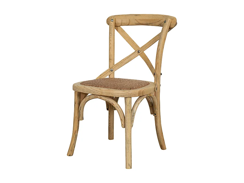 BISCOTTINI - Chaise bébé - Bois massif avec assise en rotin tressé vintage - Chaise de bistrot - Chaise de jardin - Chaise de cuisine - 36x42x65 cm