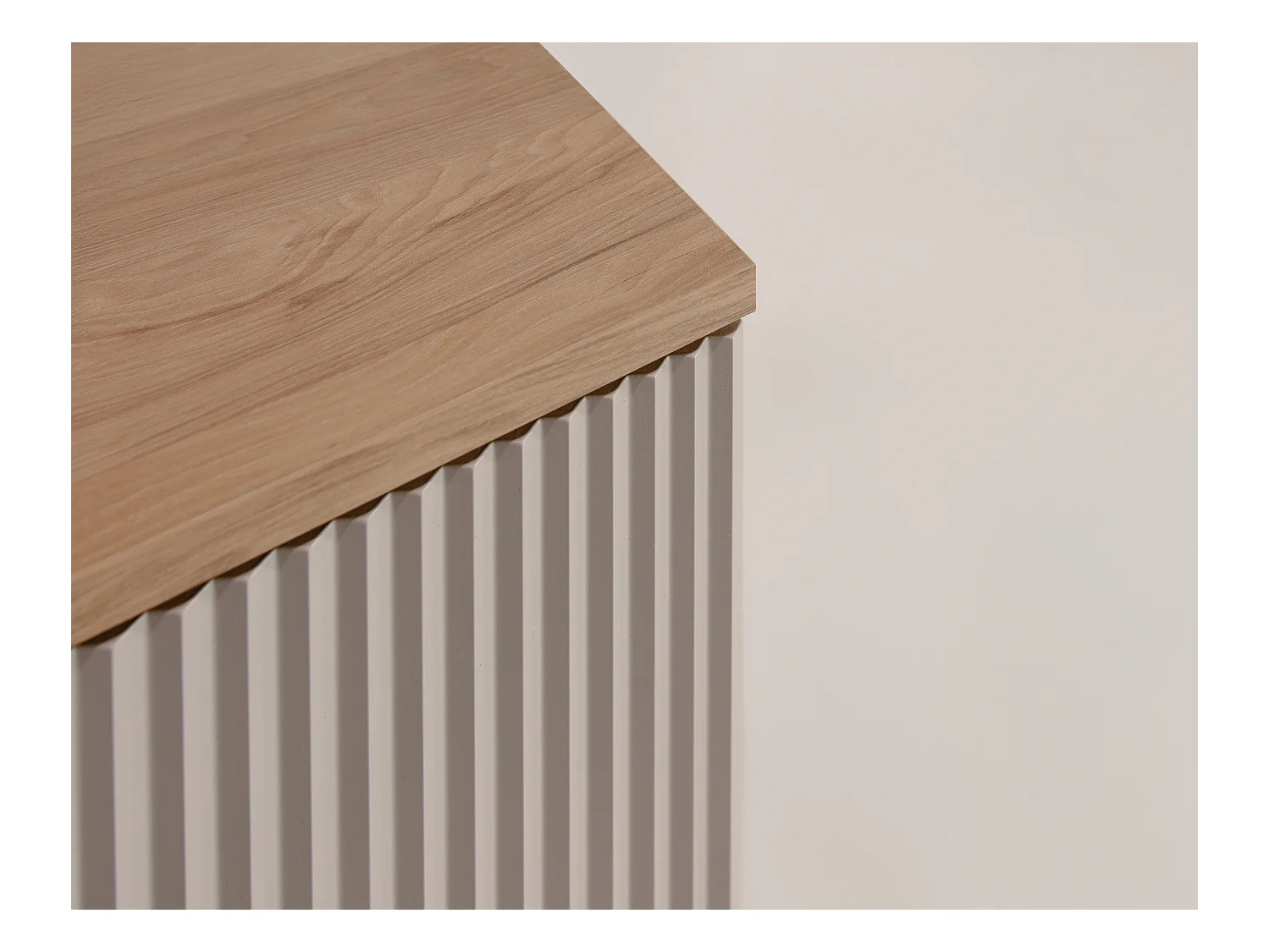 Szafka pod umywalkę WENA, z regałem, ryflowane fronty, Willy, 140x60x47 cm, Kaszmir/Orzech