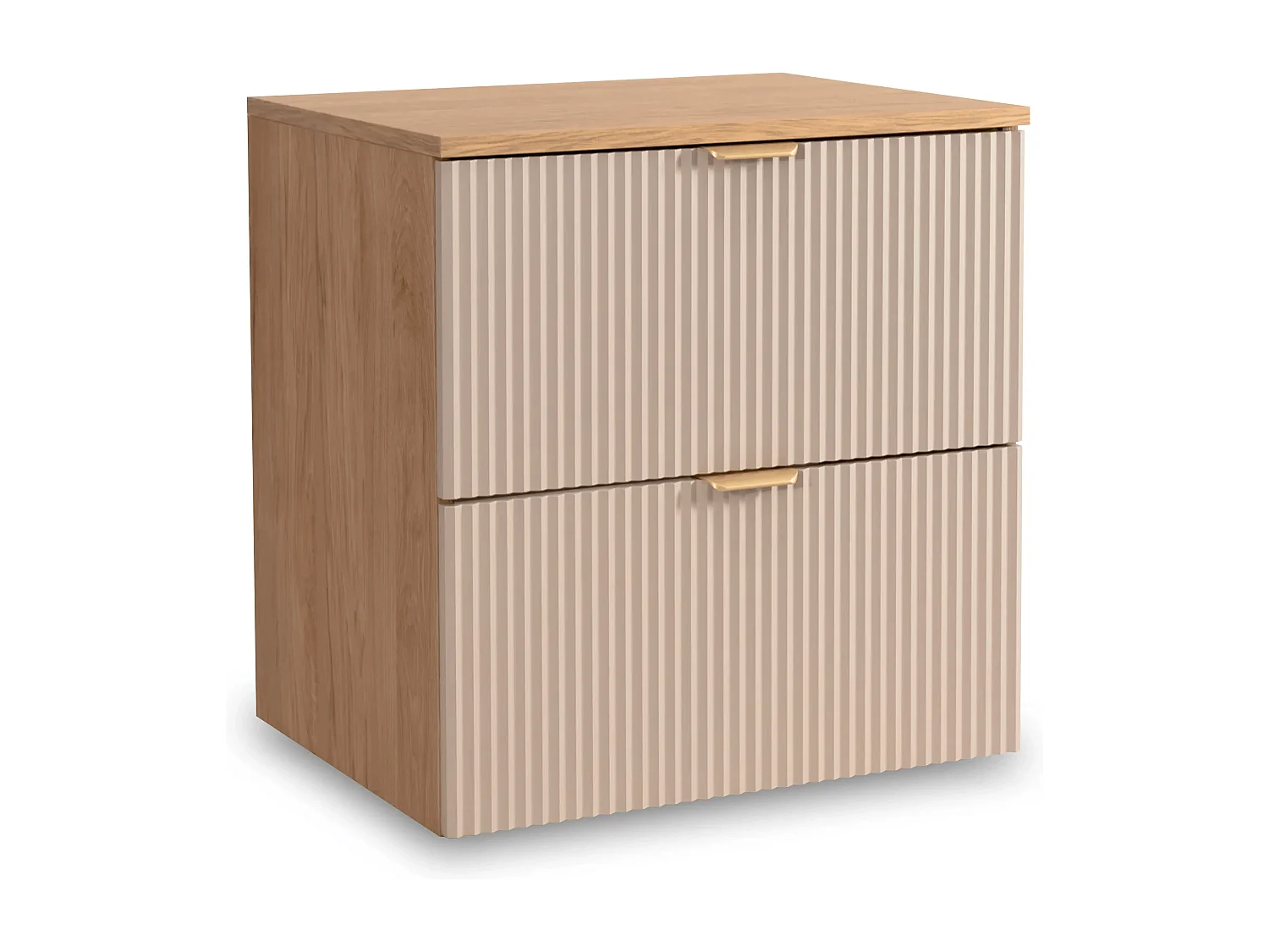 Wastafelkast WENA, gecanneleerde fronten, Willy, 120x60x47 cm, Kasjmir/Walnoot